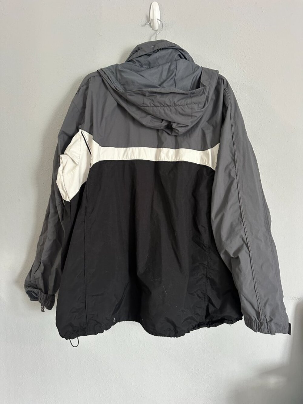 Columbia Interchange Shell Jacket Men’s L Gray Black Hooded Outdoor Windbreaker - Picture 3 of 7